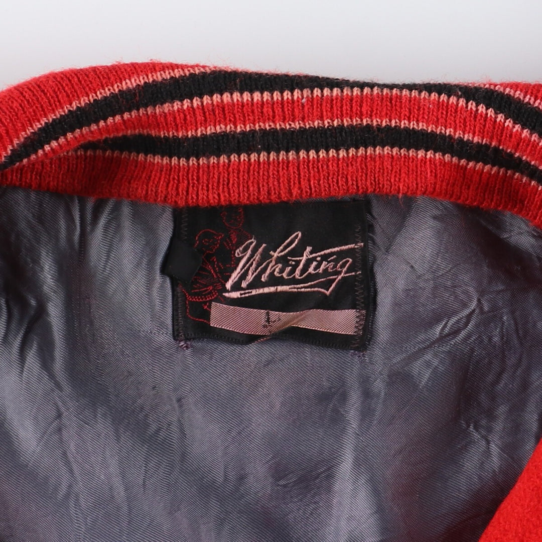 70'S Whiting Sleeve Leather Wool Varsity Jacket Award Jacket Varsity Jacket Men's XL Vintage /evb002857