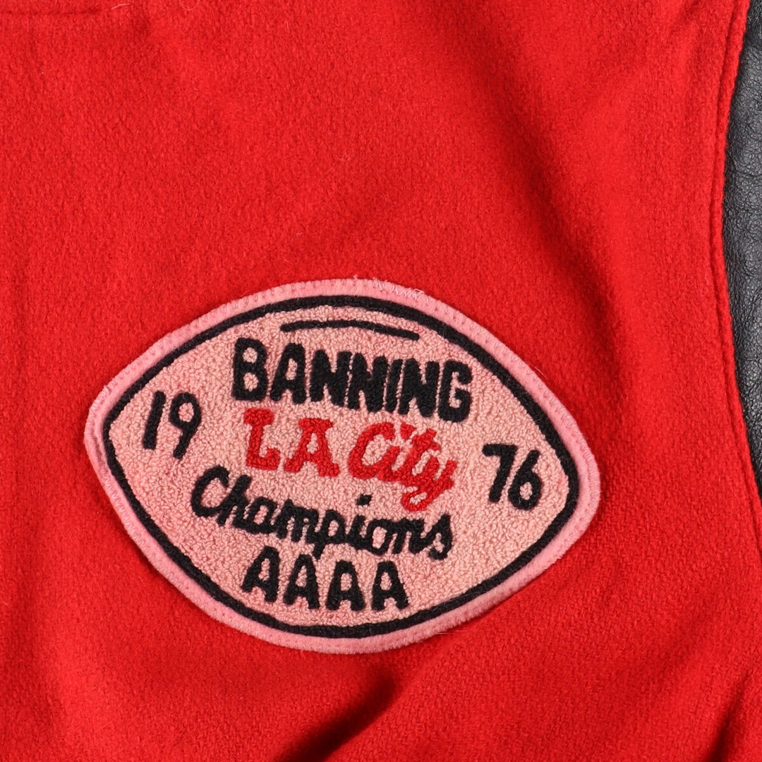 70'S Whiting Sleeve Leather Wool Varsity Jacket Award Jacket Varsity Jacket Men's XL Vintage /evb002857