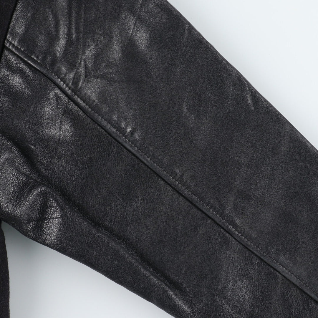 QUAKER STATE Leather Sleeve Wool Stadium Jacket Award Jacket Varsity Jacket Men's XXL Vintage /evb002858