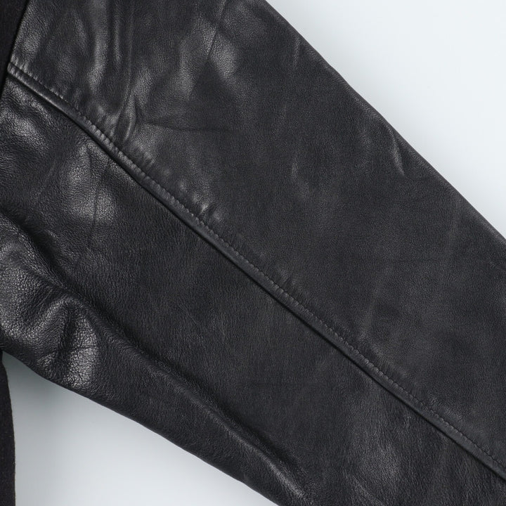 QUAKER STATE Leather Sleeve Wool Stadium Jacket Award Jacket Varsity Jacket Men's XXL Vintage /evb002858