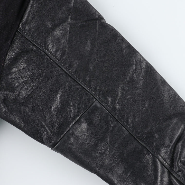 QUAKER STATE Leather Sleeve Wool Stadium Jacket Award Jacket Varsity Jacket Men's XXL Vintage /evb002858