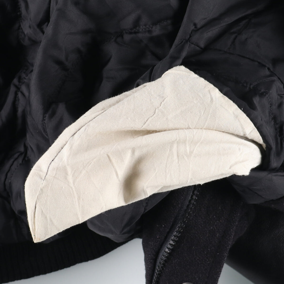 QUAKER STATE Leather Sleeve Wool Stadium Jacket Award Jacket Varsity Jacket Men's XXL Vintage /evb002858