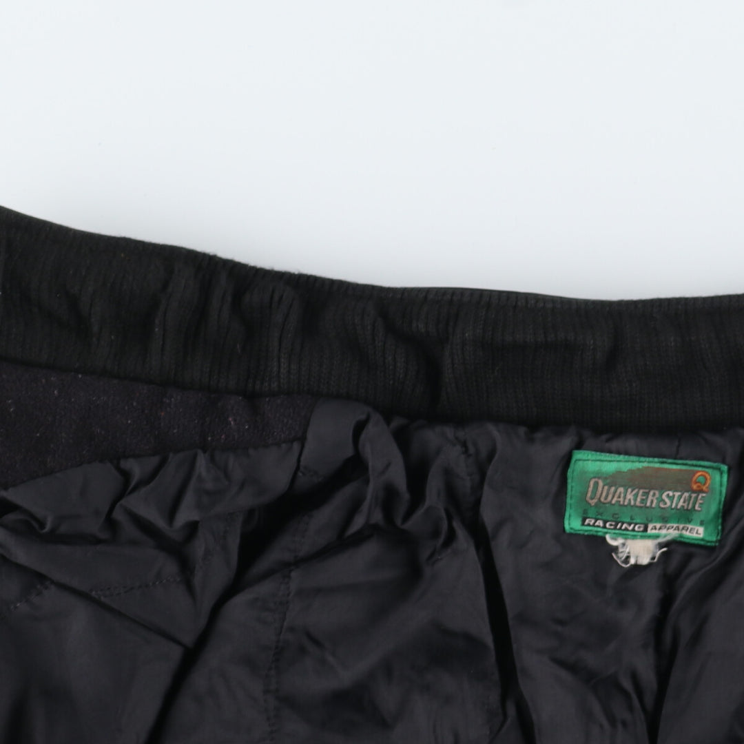 QUAKER STATE Leather Sleeve Wool Stadium Jacket Award Jacket Varsity Jacket Men's XXL Vintage /evb002858