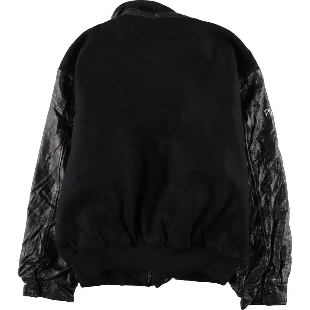 90'S CANADA SPORTSWEAR Leather Sleeve Wool Stadium Jacket Award Jacket Varsity Jacket Made in Canada Men's XXL /evb002859