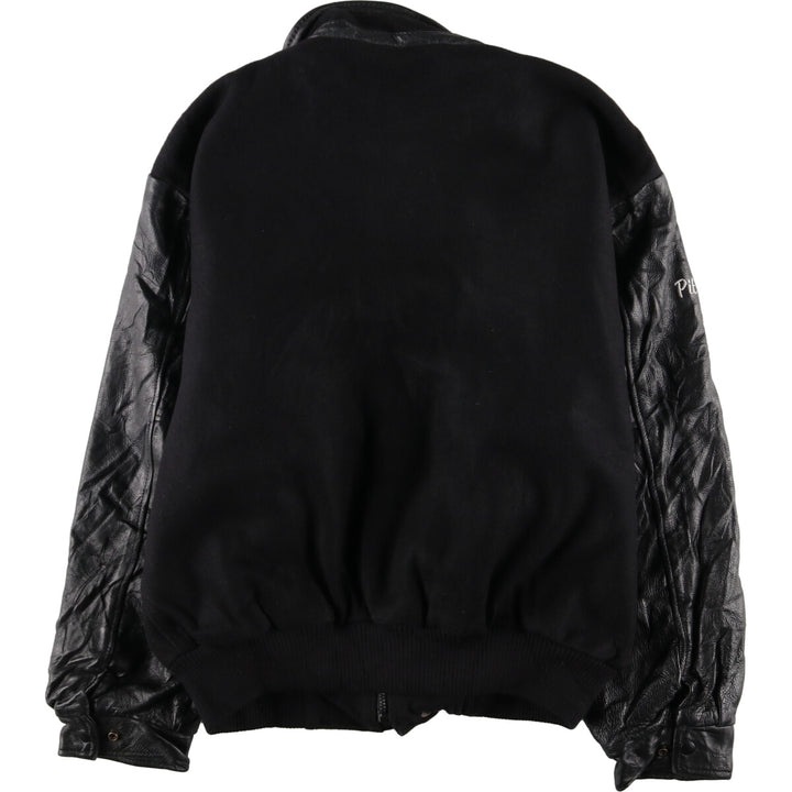 90'S CANADA SPORTSWEAR Leather Sleeve Wool Stadium Jacket Award Jacket Varsity Jacket Made in Canada Men's XXL /evb002859