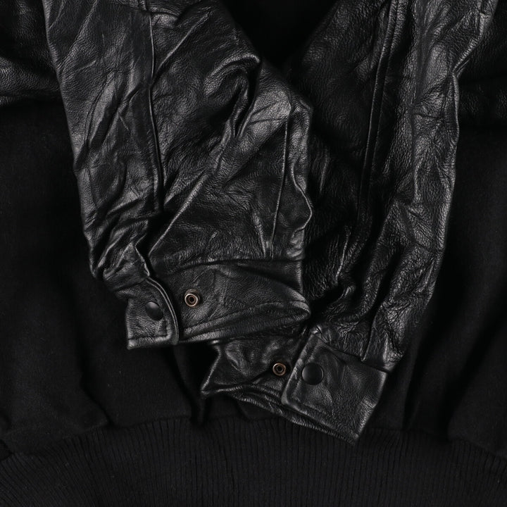 90'S CANADA SPORTSWEAR Leather Sleeve Wool Stadium Jacket Award Jacket Varsity Jacket Made in Canada Men's XXL /evb002859