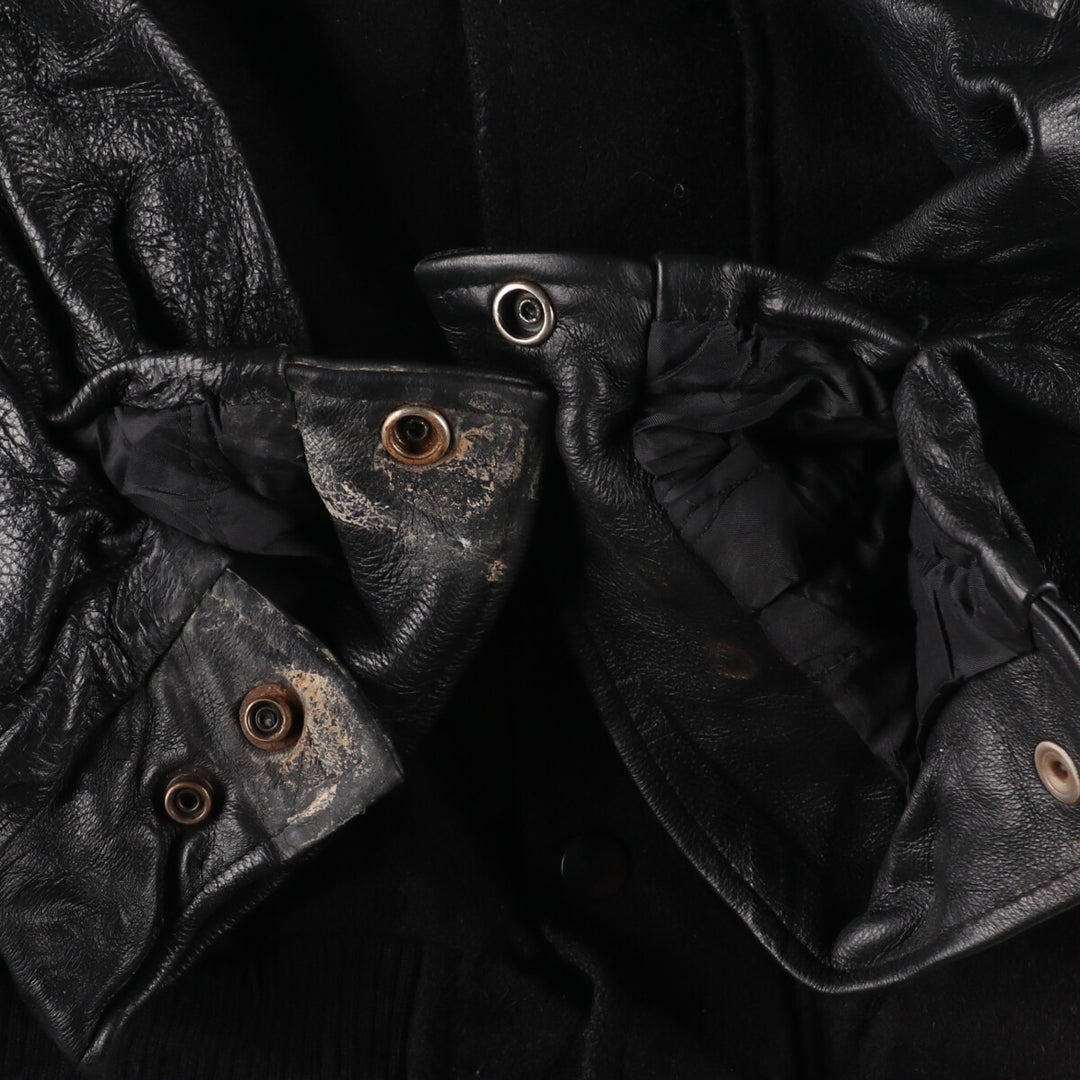 90'S CANADA SPORTSWEAR Leather Sleeve Wool Stadium Jacket Award Jacket Varsity Jacket Made in Canada Men's XXL /evb002859