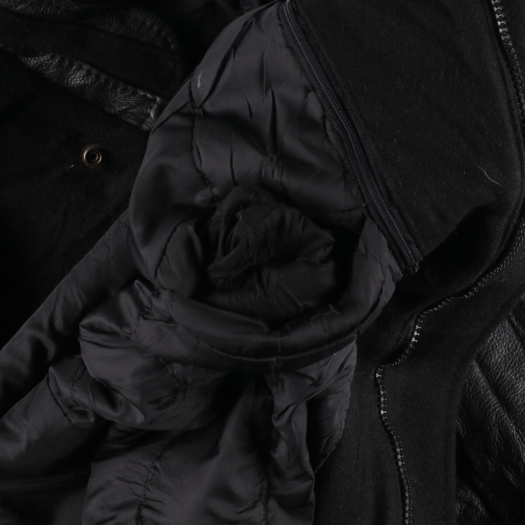 90'S CANADA SPORTSWEAR Leather Sleeve Wool Stadium Jacket Award Jacket Varsity Jacket Made in Canada Men's XXL /evb002859