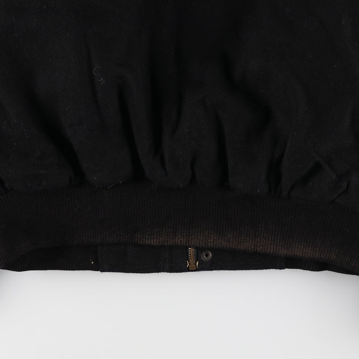 All black BURK'S BAY collared leather sleeve wool varsity jacket award jacket varsity jacket men's L /evb002860