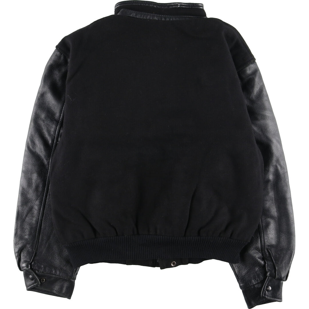 90'S CANADA SPORTSWEAR Leather Sleeve Wool Stadium Jacket Award Jacket Varsity Jacket Made in Canada Men's XL /evb002862