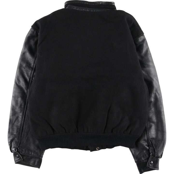 90'S CANADA SPORTSWEAR Leather Sleeve Wool Stadium Jacket Award Jacket Varsity Jacket Made in Canada Men's XL /evb002862