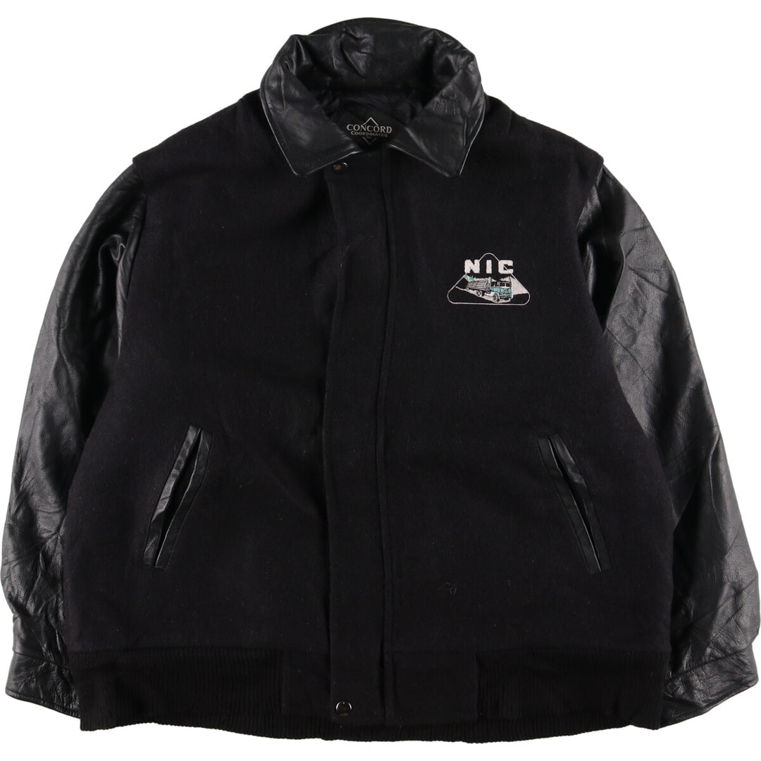 CONCORD COORDINATES Leather Sleeve Wool Jacket Made in Canada Men's XL /evb002864