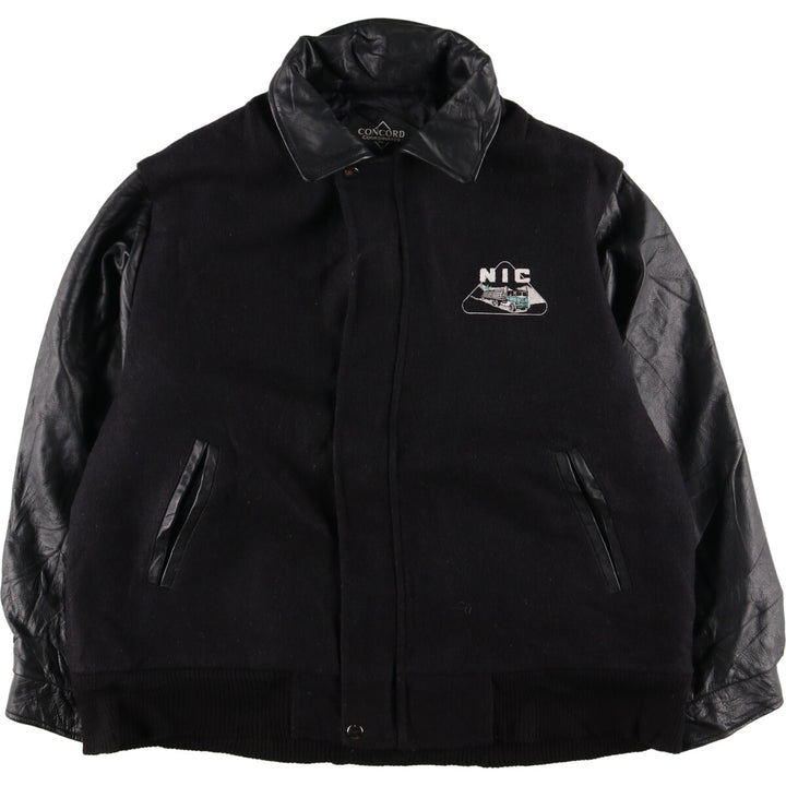 CONCORD COORDINATES Leather Sleeve Wool Jacket Made in Canada Men's XL /evb002864