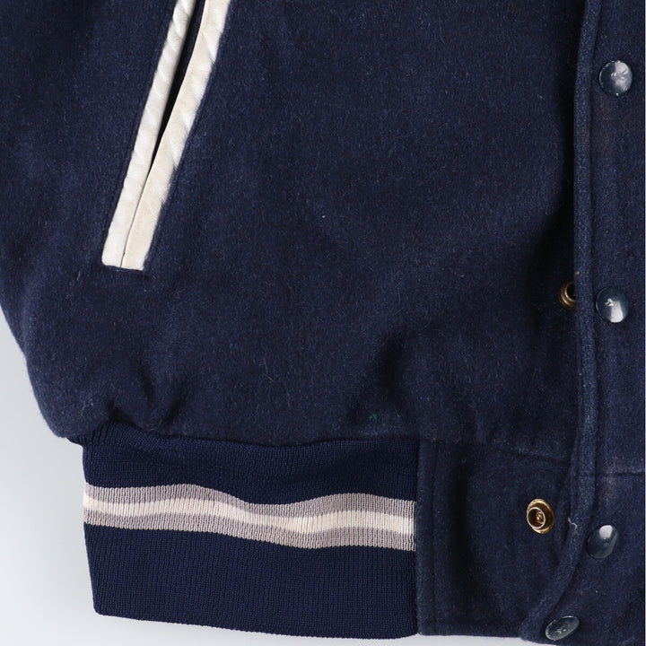 Back patch, leather sleeve wool varsity jacket, award jacket, varsity jacket, made in Canada, men's L /evb002866
