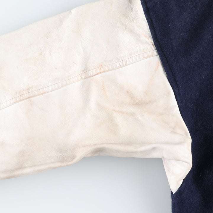 Back patch, leather sleeve wool varsity jacket, award jacket, varsity jacket, made in Canada, men's L /evb002866