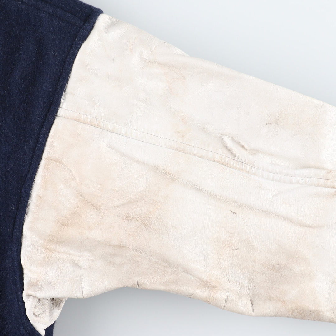 Back patch, leather sleeve wool varsity jacket, award jacket, varsity jacket, made in Canada, men's L /evb002866