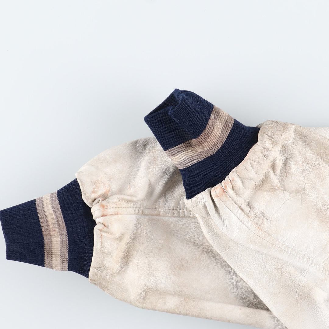 Back patch, leather sleeve wool varsity jacket, award jacket, varsity jacket, made in Canada, men's L /evb002866