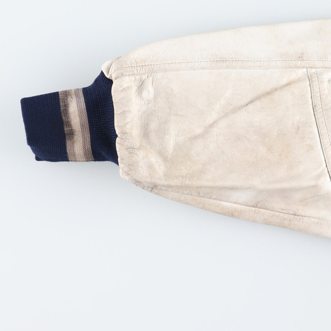 Back patch, leather sleeve wool varsity jacket, award jacket, varsity jacket, made in Canada, men's L /evb002866