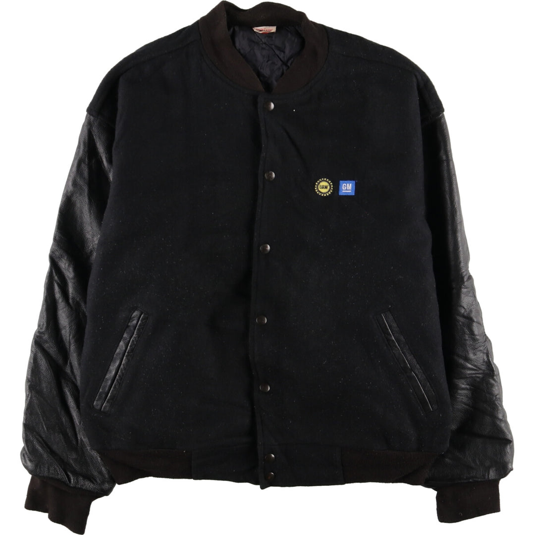 90'S UNION LINE Wool Leather Sleeve Stadium Jacket Award Jacket Varsity Jacket Made in USA Men's XL Vintage /evb002893