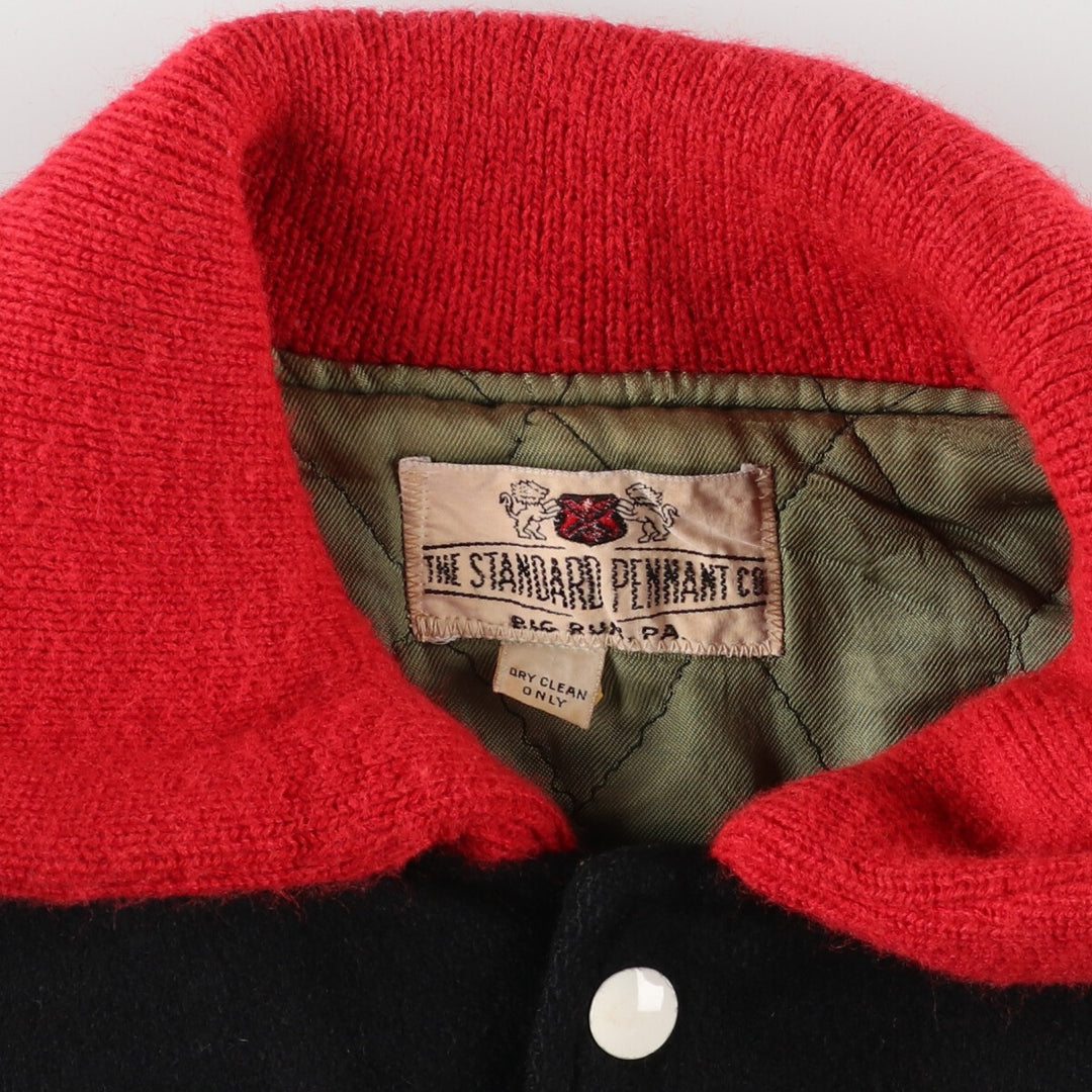 70's THE STANDARD PENMANT CO. Collared wool varsity jacket, award jacket, varsity jacket, men's L /evb002895