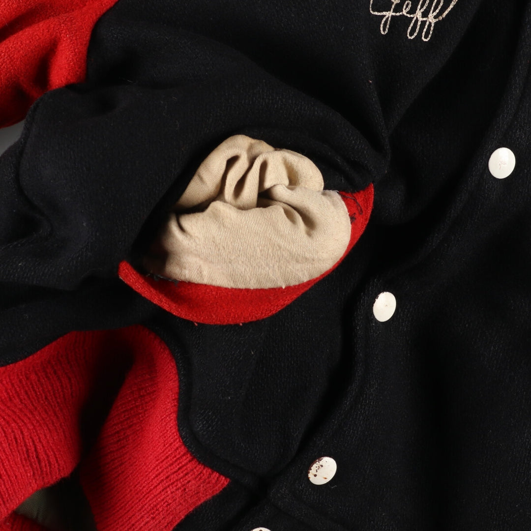 70's THE STANDARD PENMANT CO. Collared wool varsity jacket, award jacket, varsity jacket, men's L /evb002895