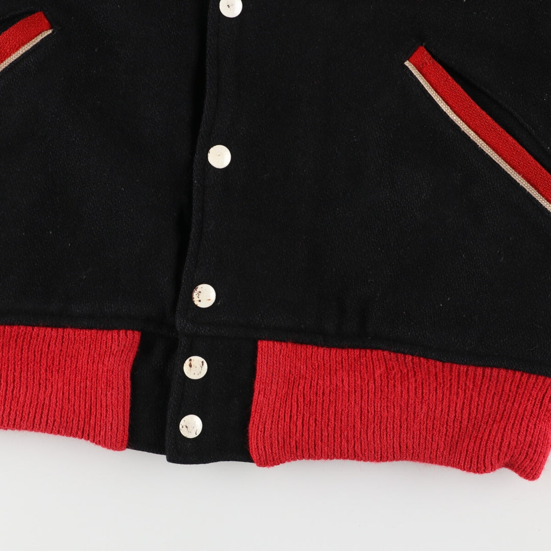 70's THE STANDARD PENMANT CO. Collared wool varsity jacket, award jacket, varsity jacket, men's L /evb002895