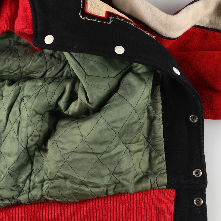 70's THE STANDARD PENMANT CO. Collared wool varsity jacket, award jacket, varsity jacket, men's L /evb002895