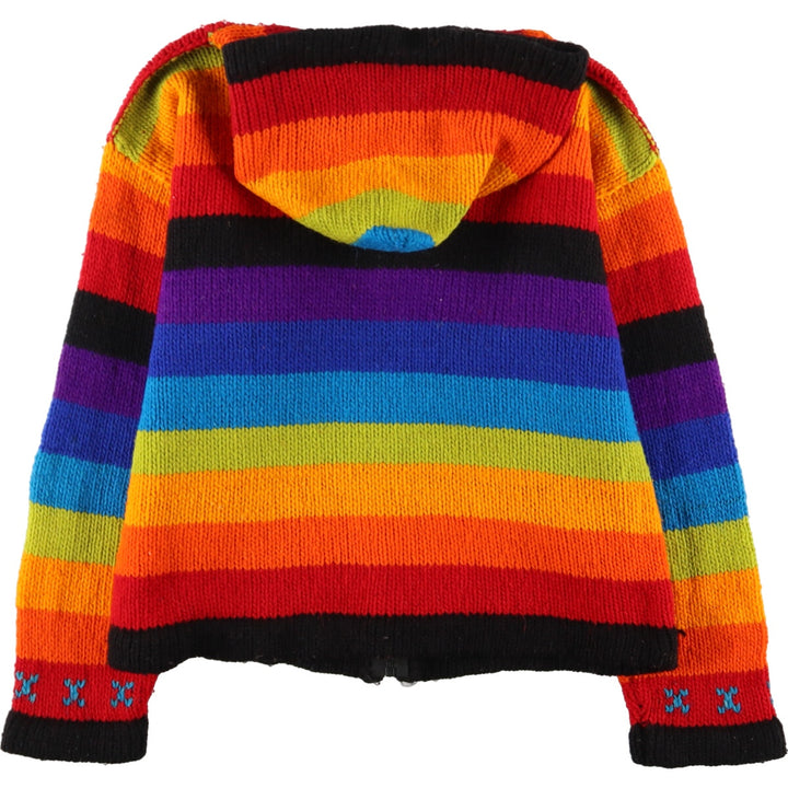 Special price ECUADOR KNITWEAR All-over pattern hand-knitted Ecuador knit cardigan Men's S /evb002929