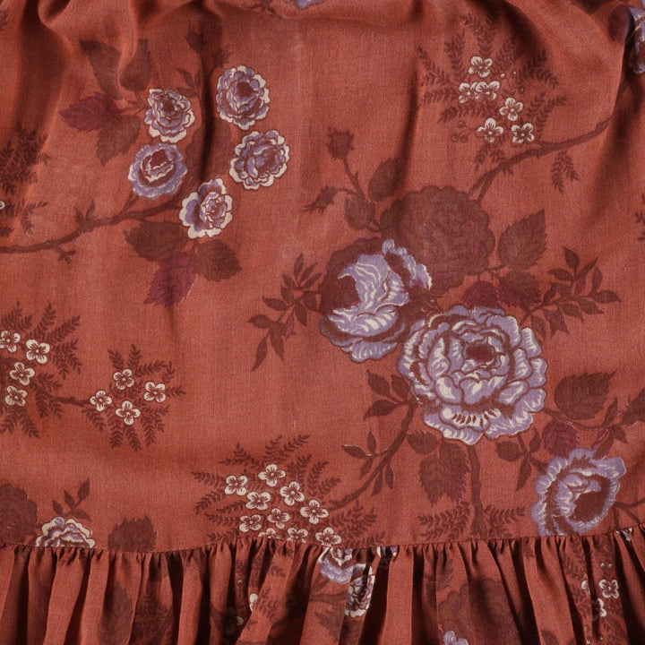 70'S Gunnesacks GUNNIES Jessica's Floral See-Through Long Flare Skirt Women's M Vintage /evb002958