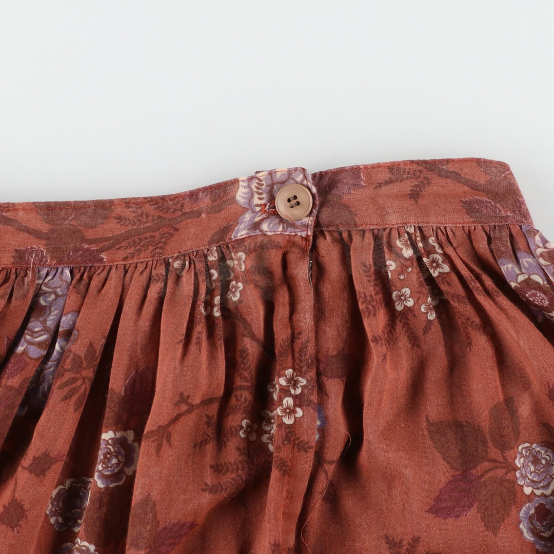 70'S Gunnesacks GUNNIES Jessica's Floral See-Through Long Flare Skirt Women's M Vintage /evb002958