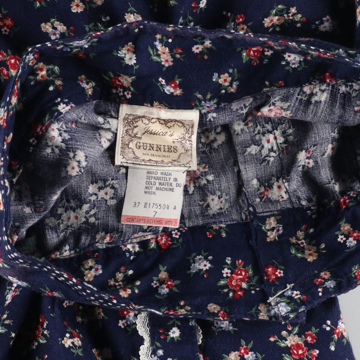 70'S Gunnesacks GUNNIES Jessica's Floral Print Open Front Long Flare Skirt Women's M Vintage /evb002960