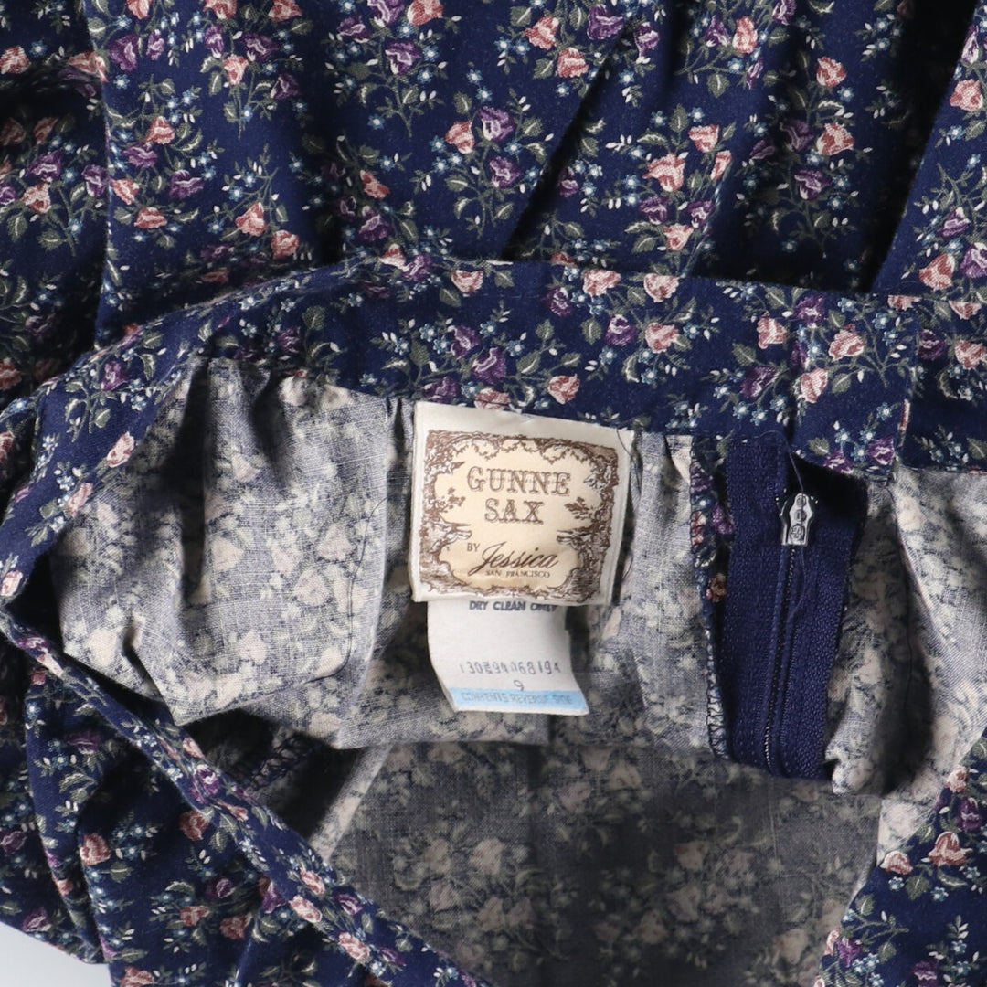 70'S Gunne Sax Jessica Floral Long Flare Skirt Made in USA Women's M Vintage /evb002962