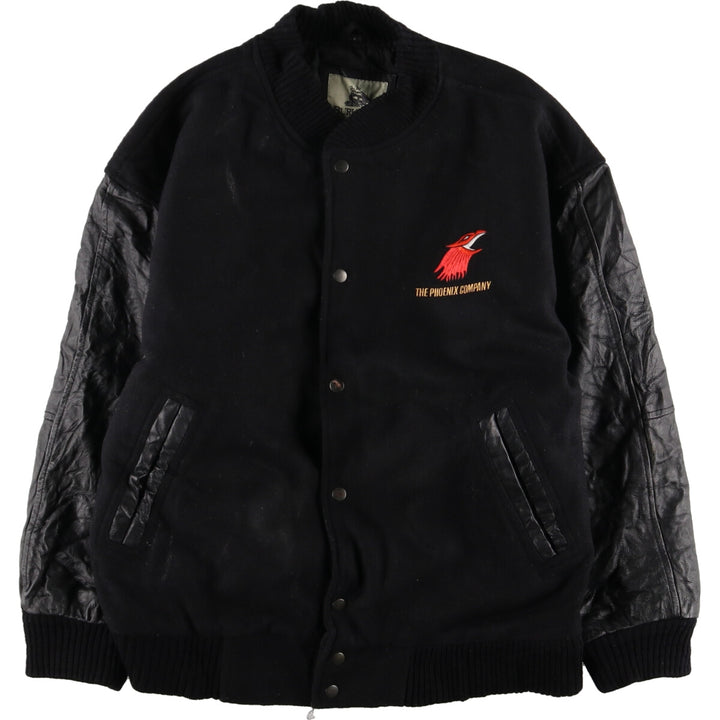 BURK'S BAY Leather Sleeve Wool Stadium Jacket Award Jacket Varsity Jacket Men's M /evb002995