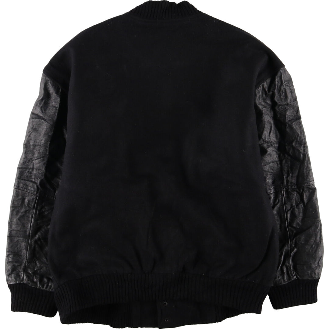 BURK'S BAY Leather Sleeve Wool Stadium Jacket Award Jacket Varsity Jacket Men's M /evb002995