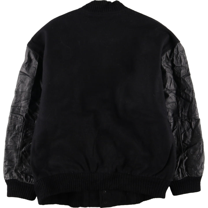 BURK'S BAY Leather Sleeve Wool Stadium Jacket Award Jacket Varsity Jacket Men's M /evb002995