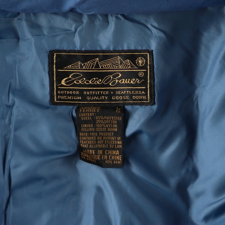 90'S Eddie Bauer Goose Down Coat, Women's, Size L, Vintage polyester Blue type light blue Vintage Second Hand