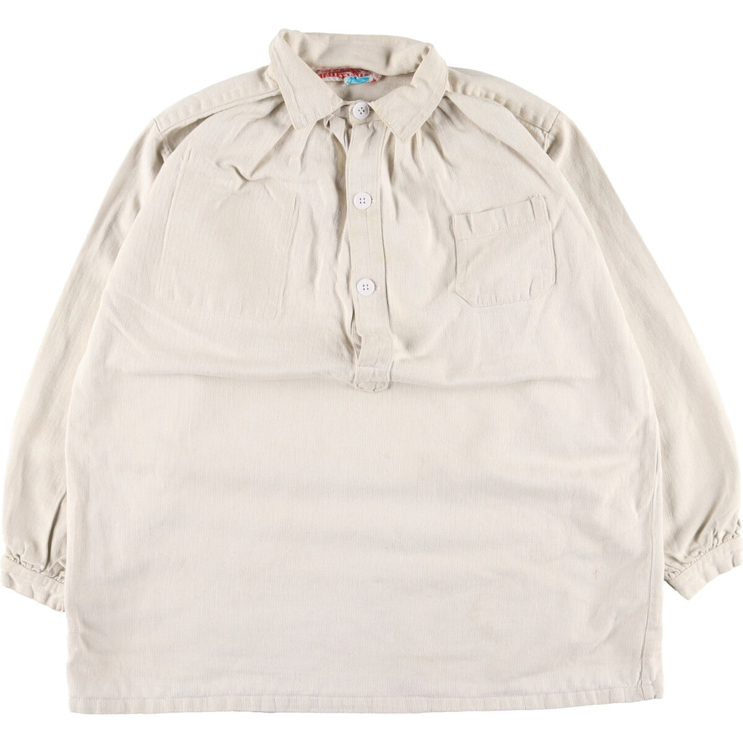 1940'S HALLES VILLETTE Butcher Smock Herringbone Euro Work Jacket Men's L Vintage /evb003144