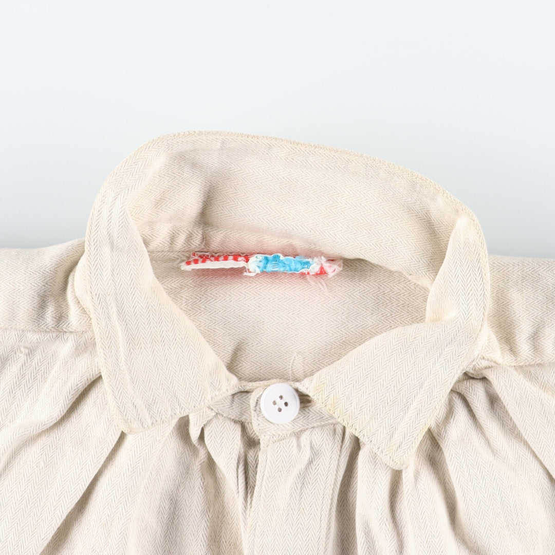 1940'S HALLES VILLETTE Butcher Smock Herringbone Euro Work Jacket Men's L Vintage /evb003144