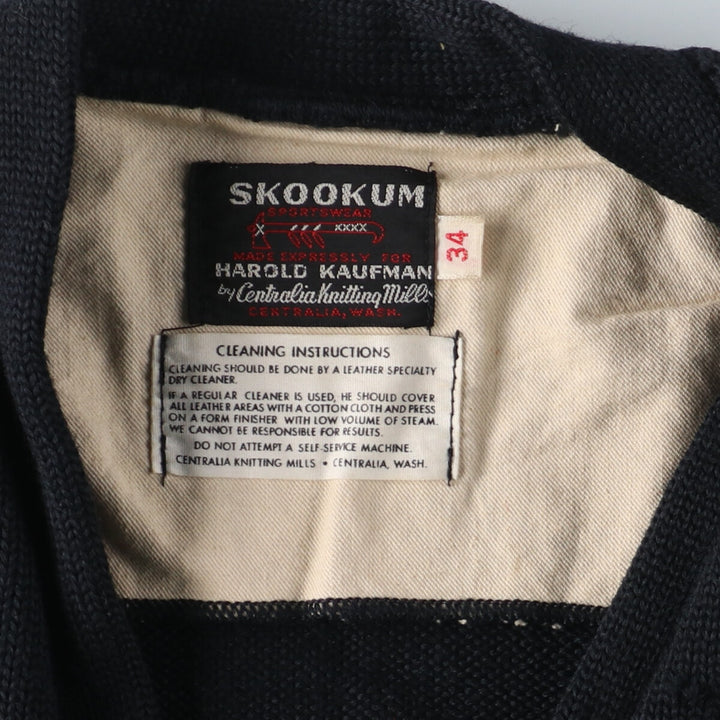 70'S SKOOKUM Shooting Cardigan Wool Knit Cardigan Men's M Vintage /evb003223