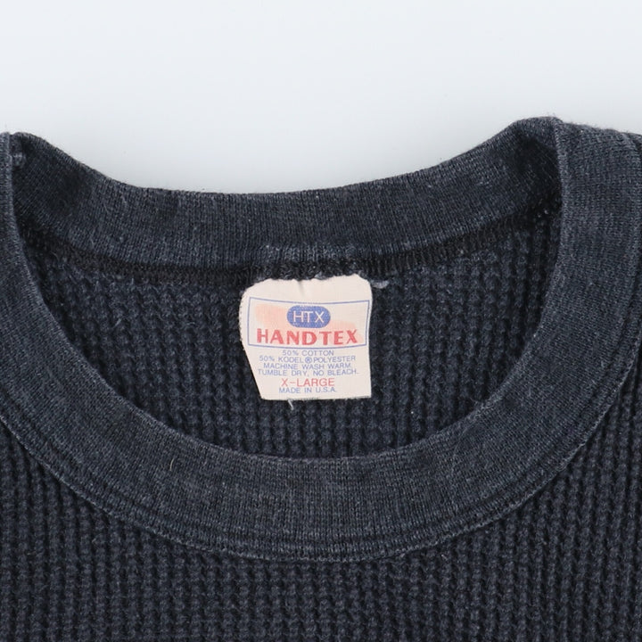 80'S HANDTEX Harley-Davidson 3D EMBLEM Eagle Pattern Thermal Long Sleeve T-Shirt Waffle Made in USA Women's XL Vintage /evb003263