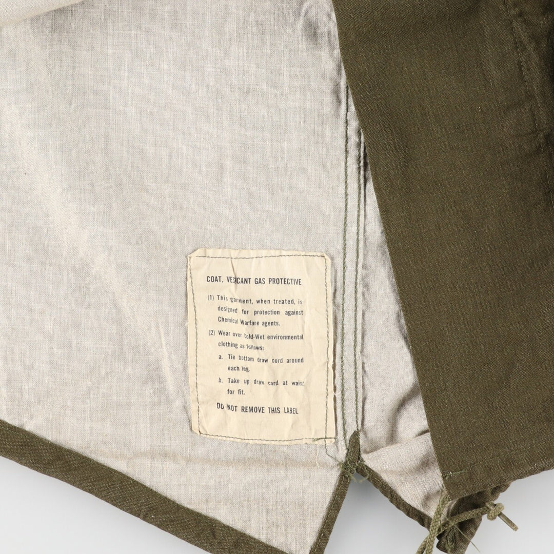 1960'S US Army genuine gas protective coat, military overcoat, made in USA, MEDIUM, men's L, vintage /evb003275