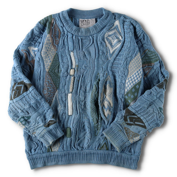 COOGI BLUES All-over print 3D knit sweater, Made in Australia, Men's M, Vintage /evb003286