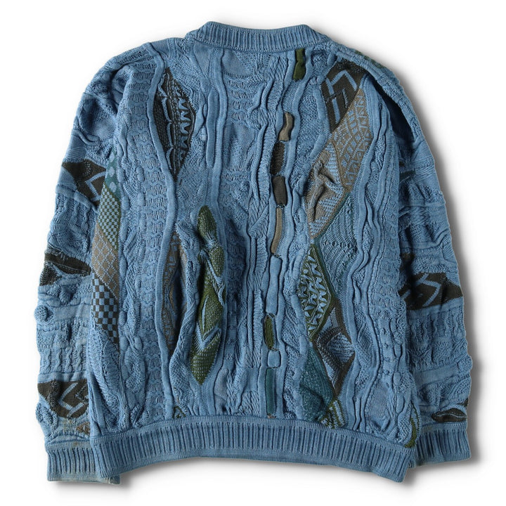 COOGI BLUES All-over print 3D knit sweater, Made in Australia, Men's M, Vintage /evb003286