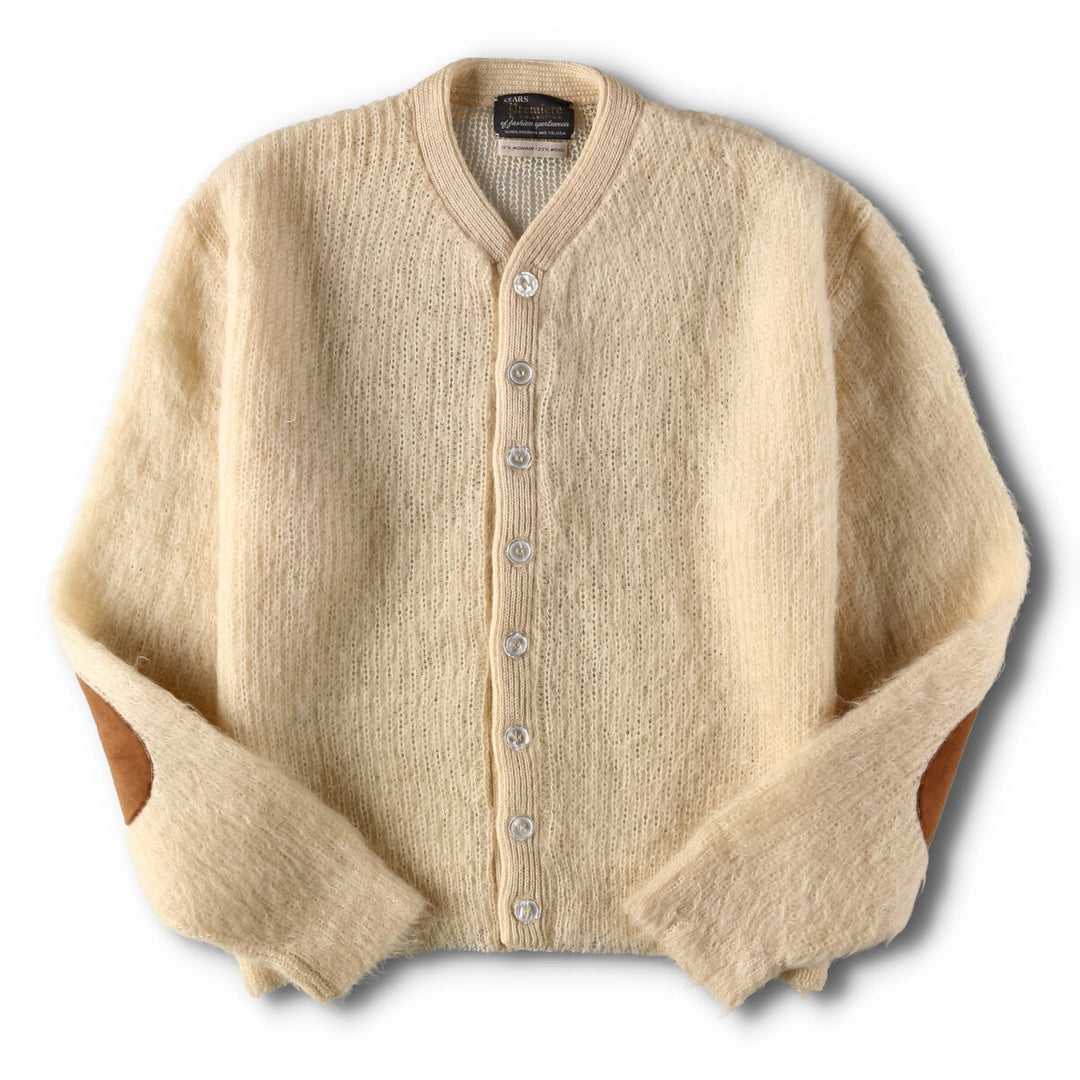 70'S Sears Premier Collection Mohair Knit Cardigan Men's L Vintage /evb003314