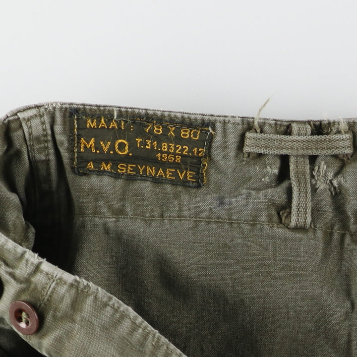 50'S Dutch military genuine double-face military cargo pants 78x80 men's w33 vintage /evb003337
