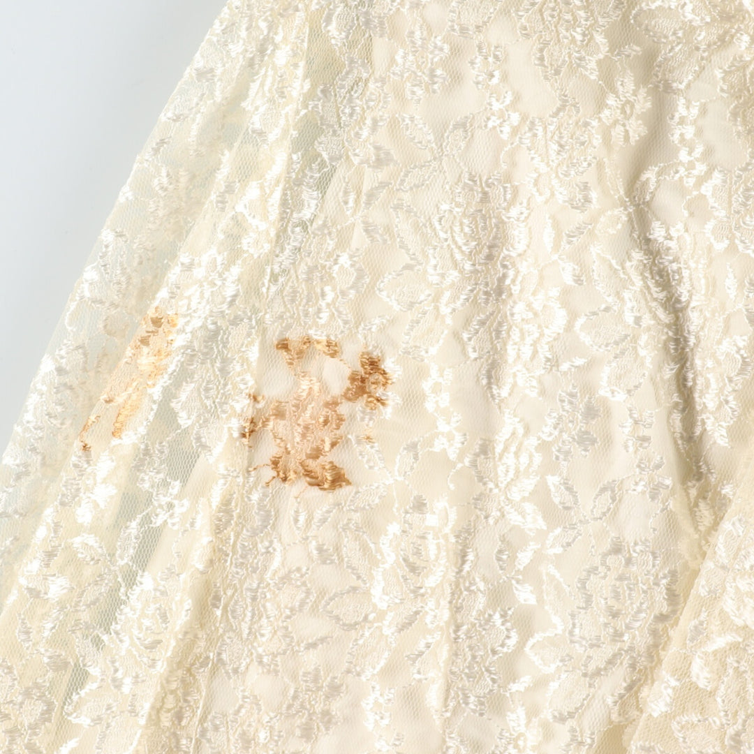 70'S JESSICA McCLINTOCK Wedding All-Lace Long Sleeve Mermaid Dress Made in USA Women's L Vintage /evb003343