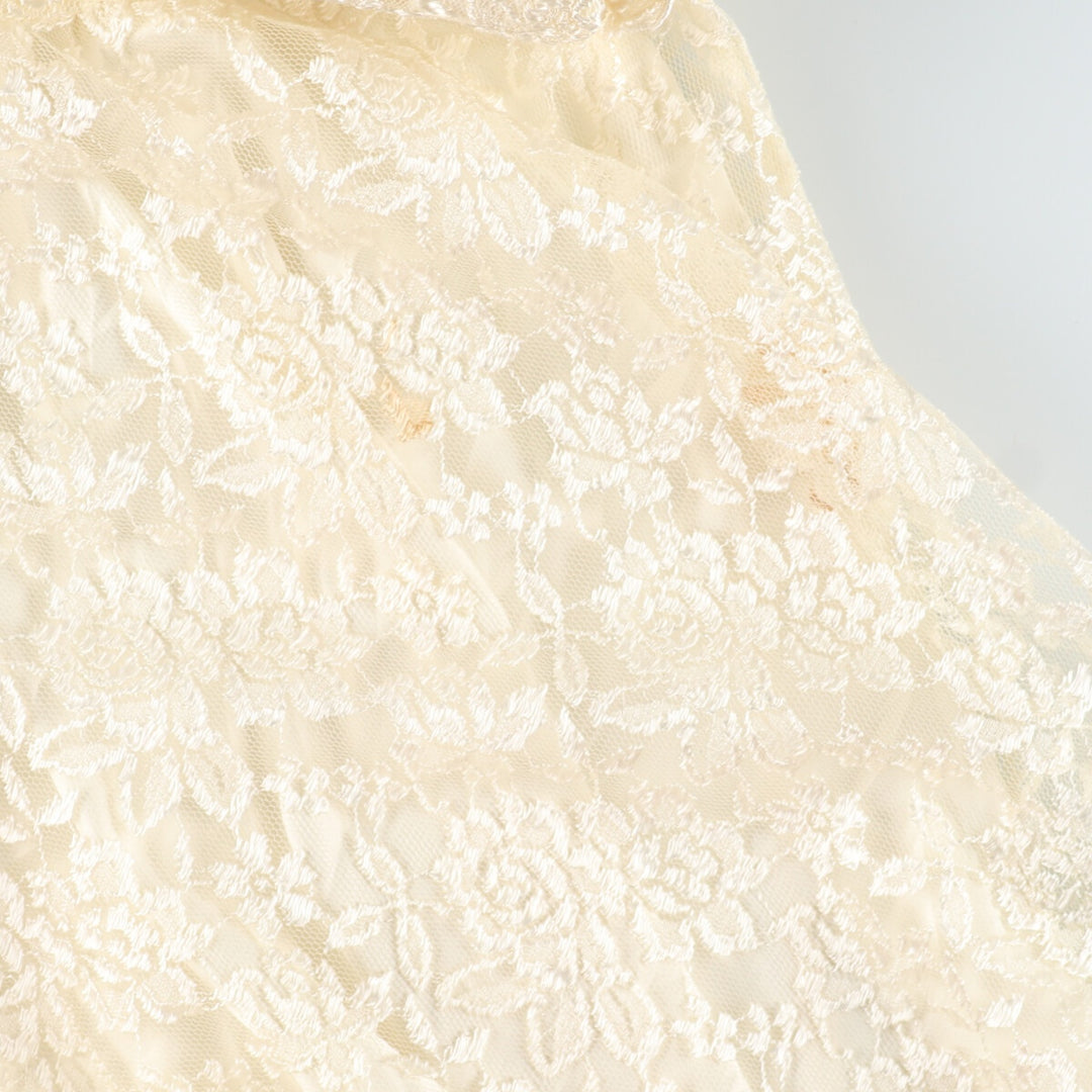 70'S JESSICA McCLINTOCK Wedding All-Lace Long Sleeve Mermaid Dress Made in USA Women's L Vintage /evb003343