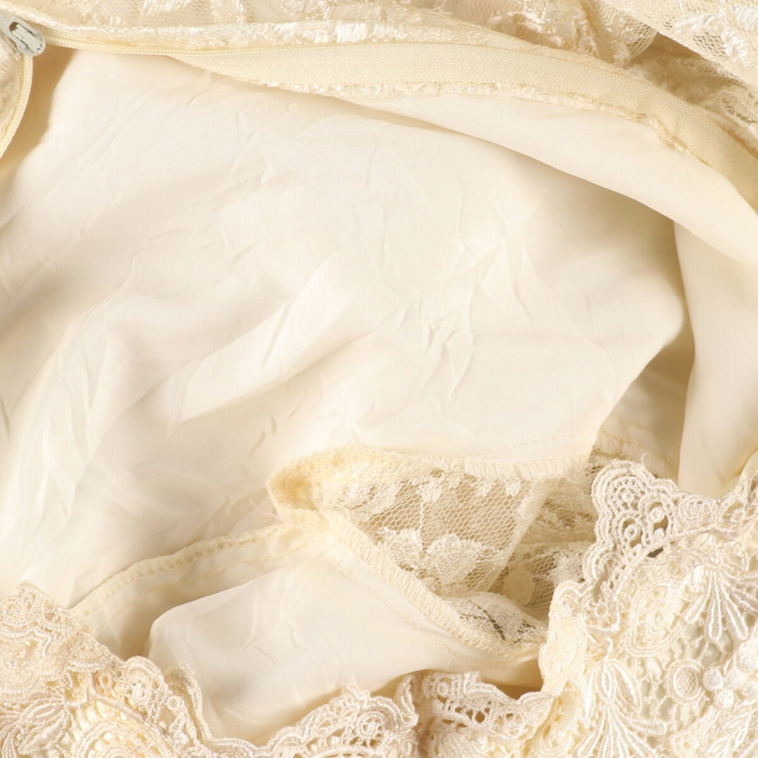 70'S JESSICA McCLINTOCK Wedding All-Lace Long Sleeve Mermaid Dress Made in USA Women's L Vintage /evb003343