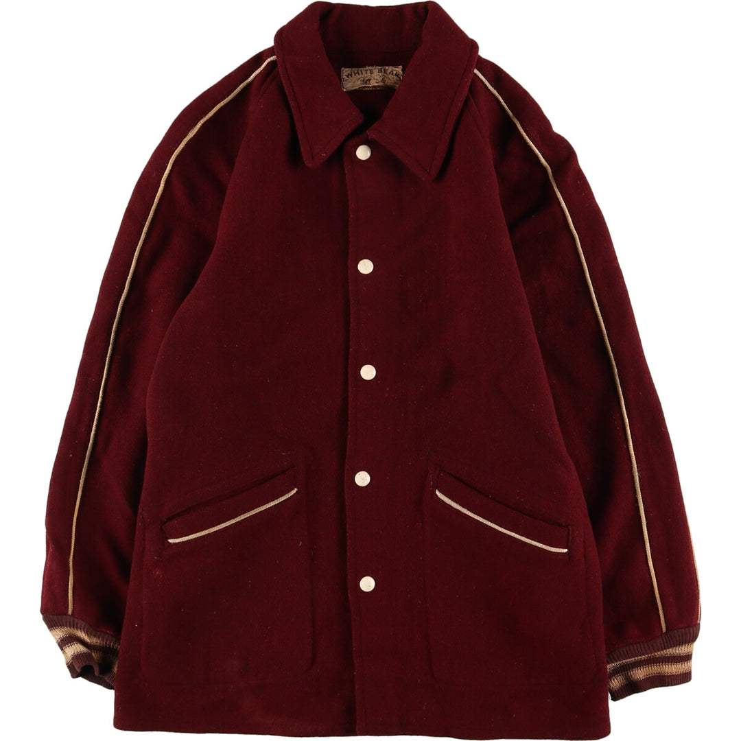 50'S WHITE BEAR Wool Stadium Jacket Award Jacket Varsity Jacket Men's S Vintage /evb003345