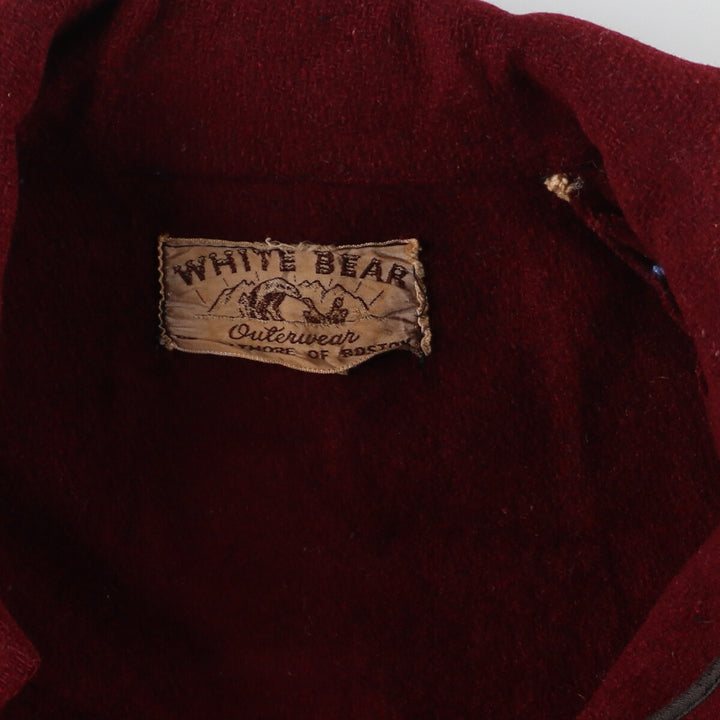 50'S WHITE BEAR Wool Stadium Jacket Award Jacket Varsity Jacket Men's S Vintage /evb003345